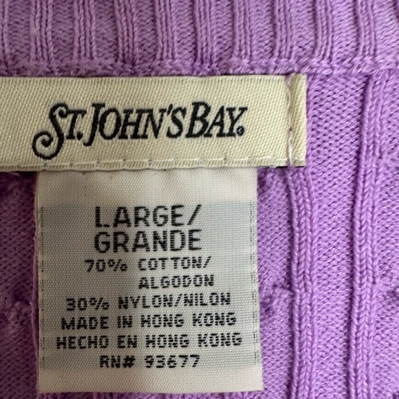 St. John’s Bay Purple Ribbed Zip-Up Knit Cardigan Sweater Stretch Size L - Picture 10 of 14